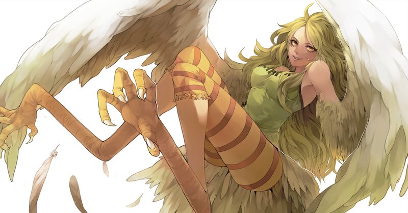 Bird-like Woman with Wings