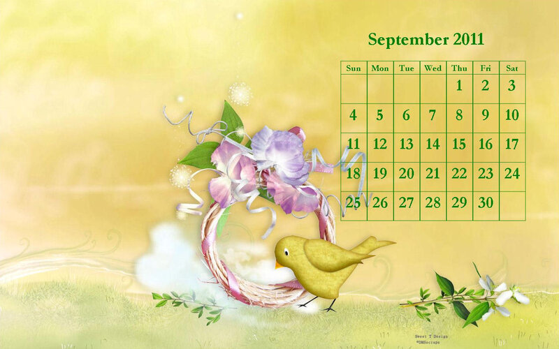 Bird Near Floral Wreath