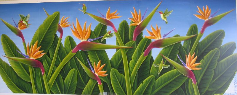 Bird of Paradise Flowers — Green