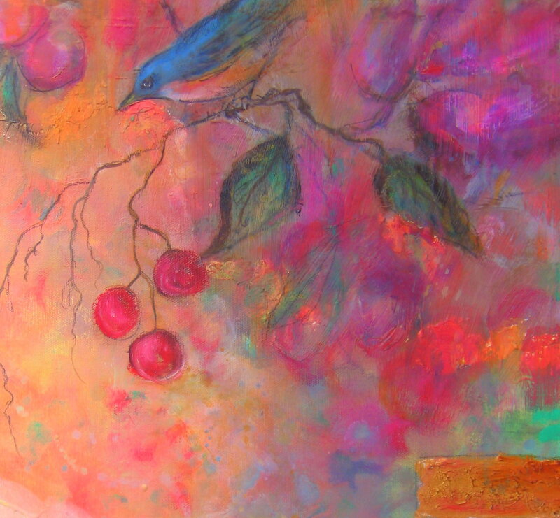 Bird on a berry branch