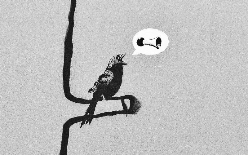 Bird on a Branch — Black