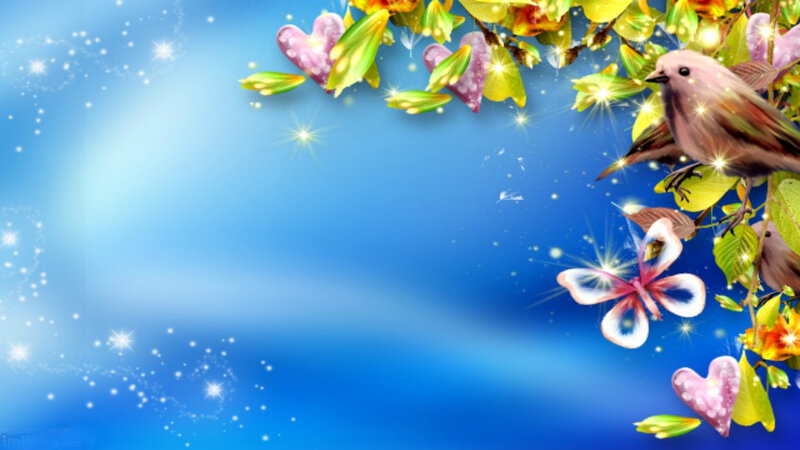Bird on a Branch — Blue, Dreamy