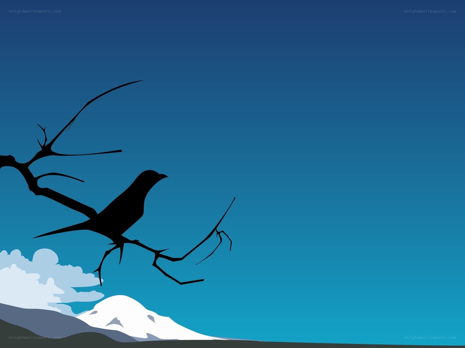 bird on a branch silhouette
