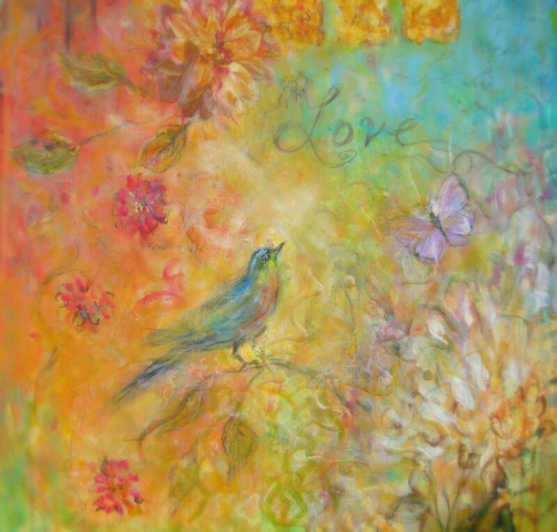 Bird on a Branch — Yellow, Serene, Spring