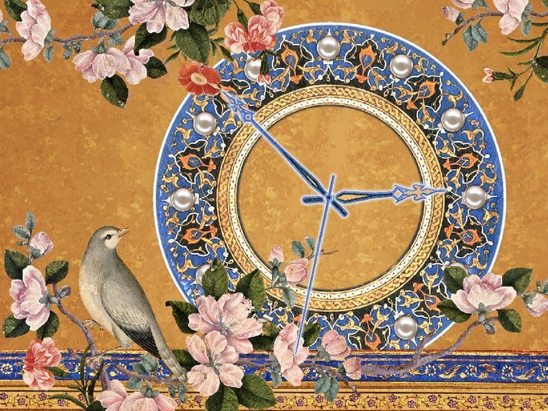 Bird on Floral Clock