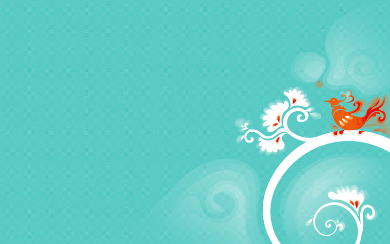 bird on floral vine