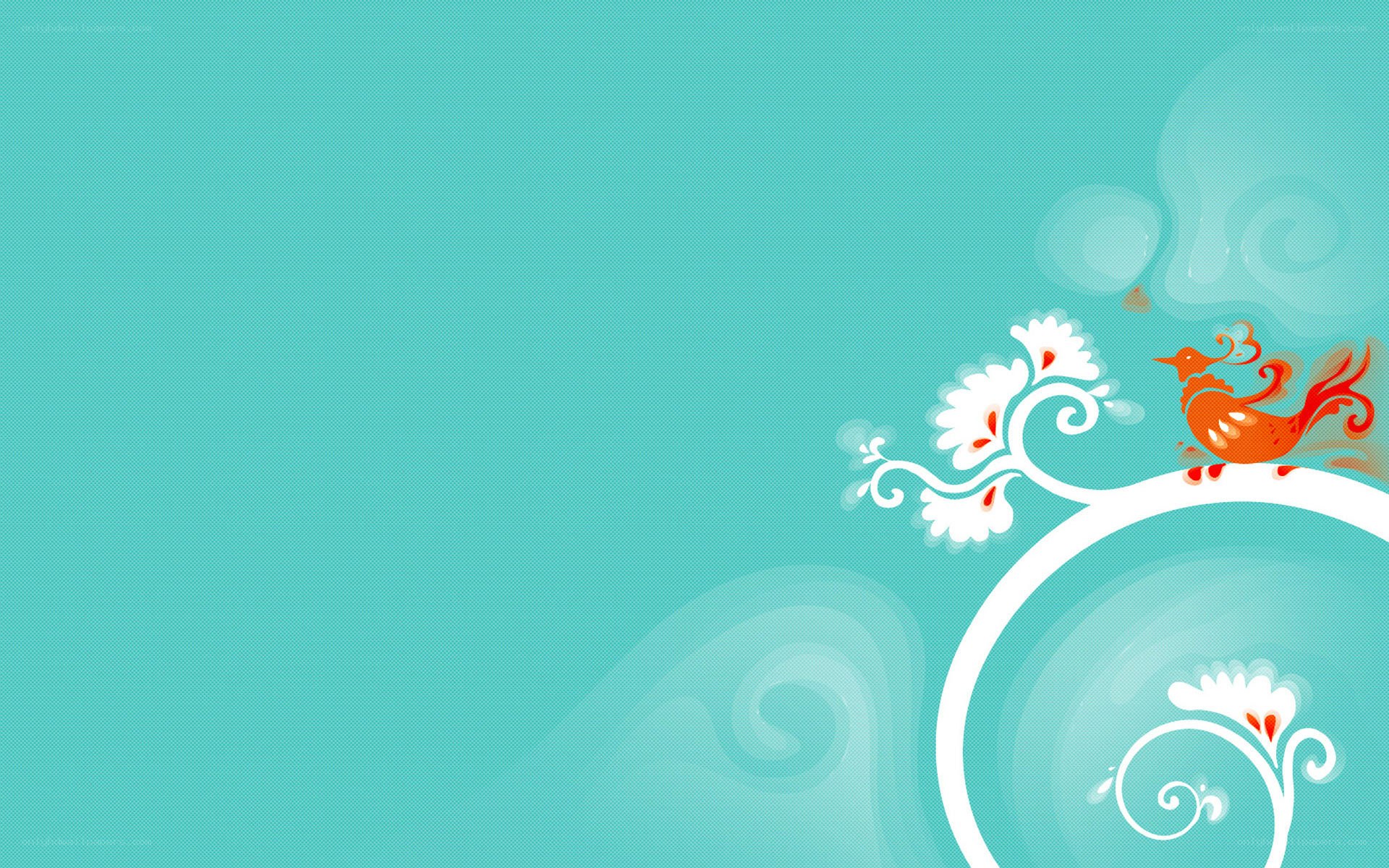 bird on floral vine