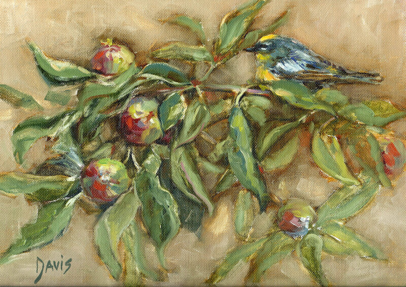 Bird on Fruit Branch