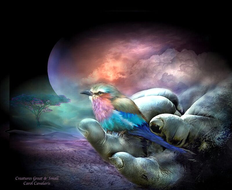 Bird on Giant Hand