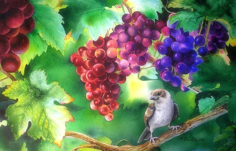 Bird on Grapevine — Green
