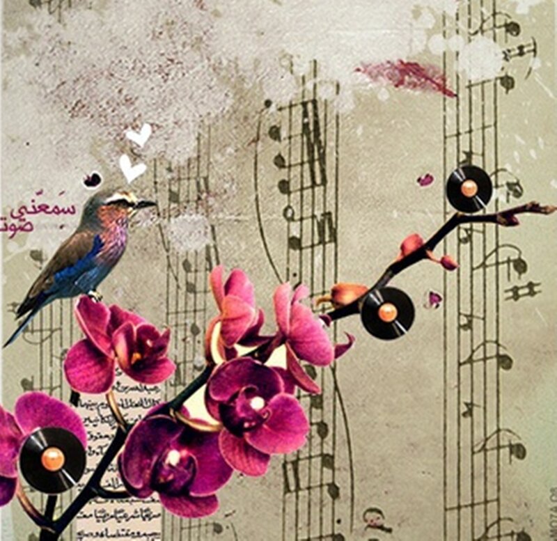 Bird on Orchid Branch