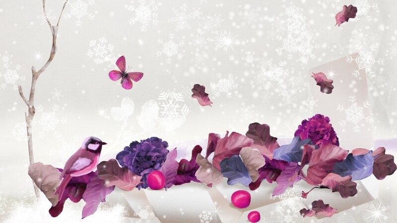 Bird on Purple Flowers