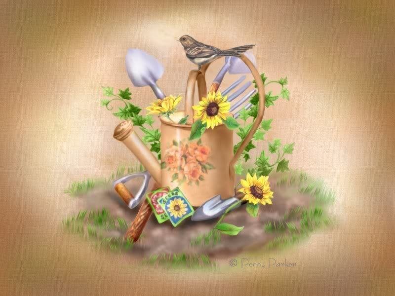Bird on Watering Can
