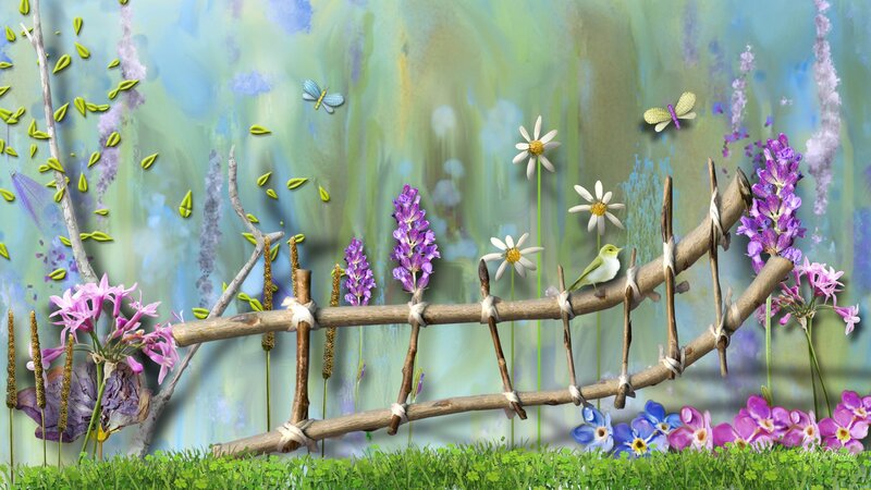 Bird on Wooden Ladder