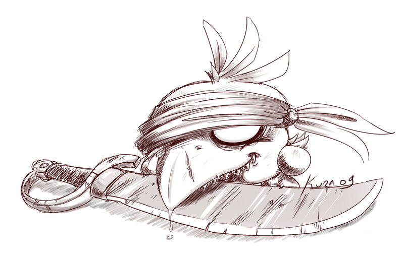 bird pirate with sword