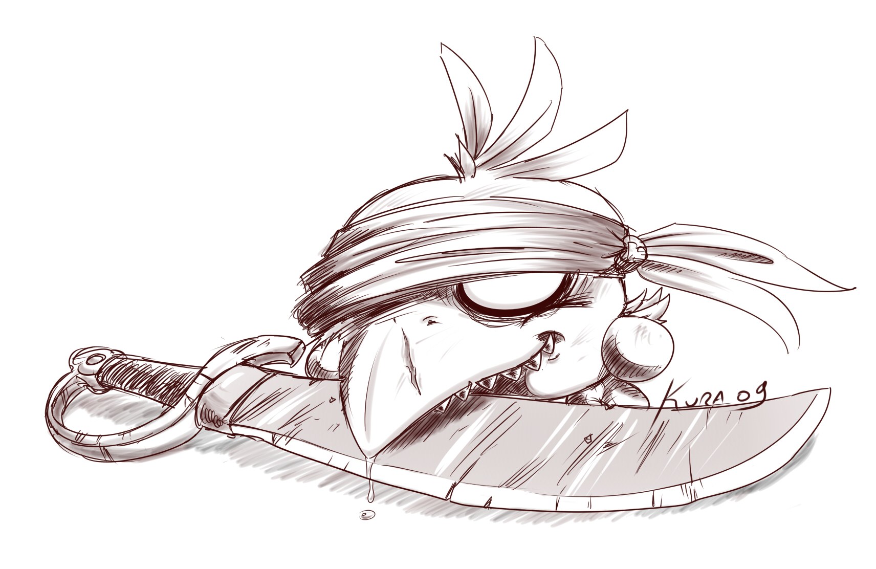 bird pirate with sword