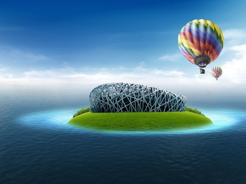 Bird's Nest Stadium on Island
