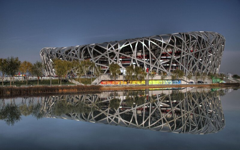 Bird's Nest Stadium reflection