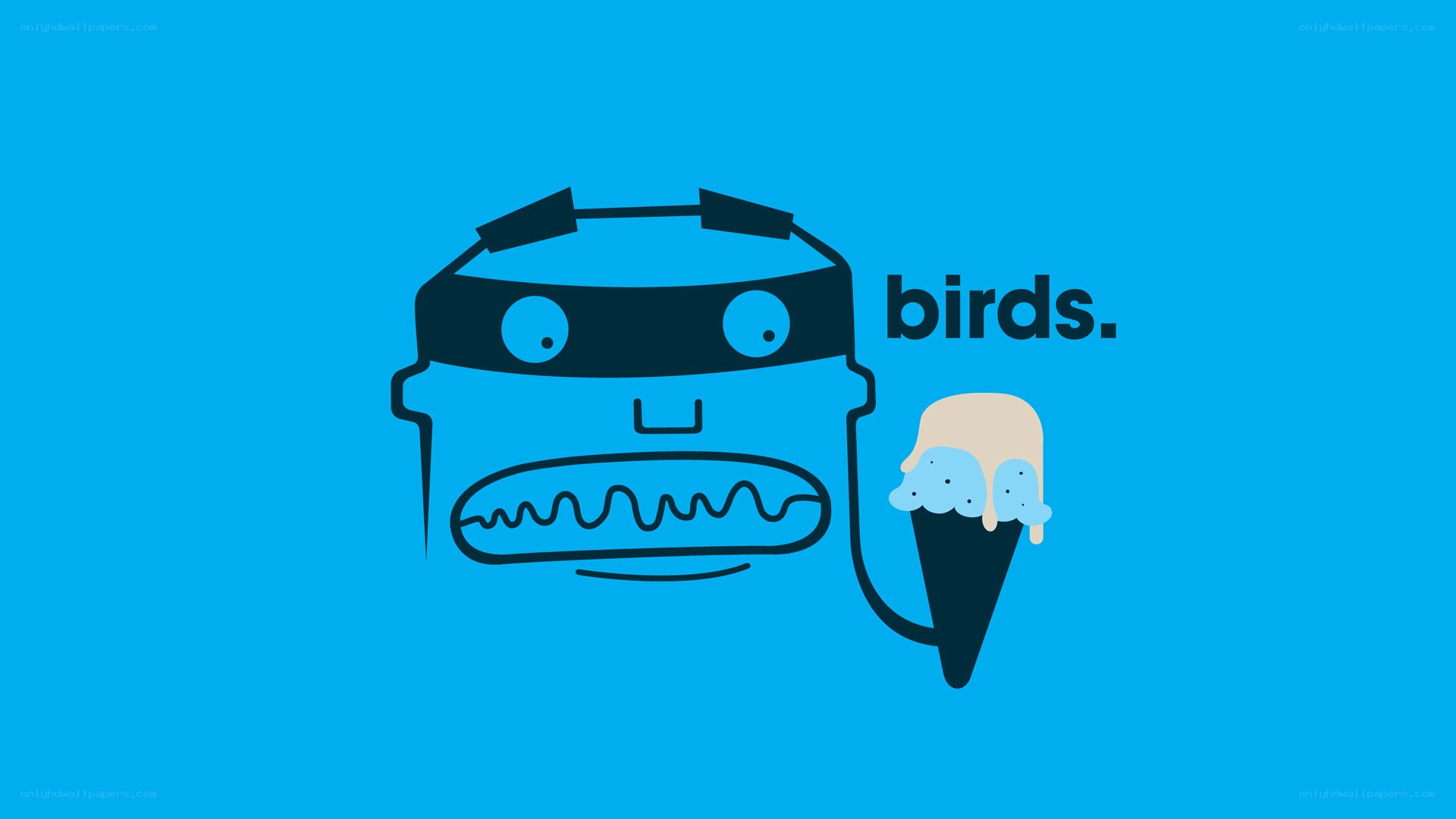 bird-themed ice cream illustration