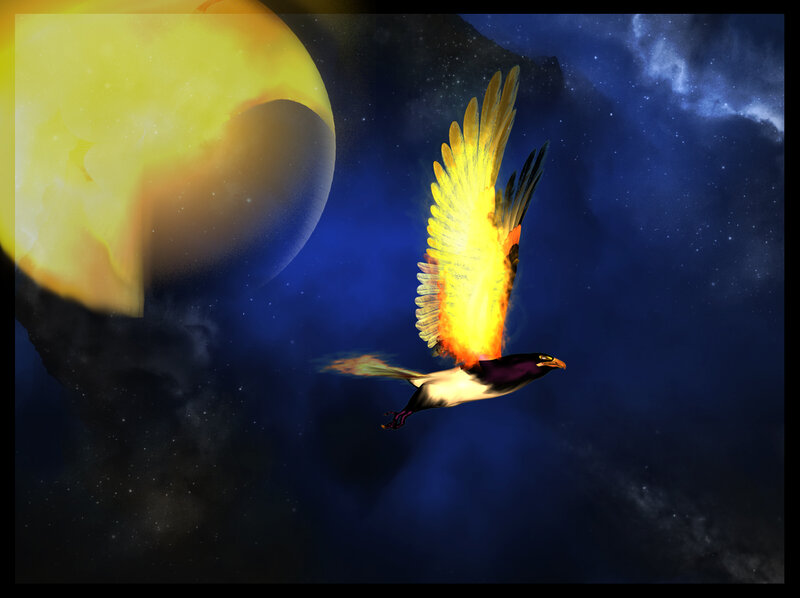Bird with Glowing Wings