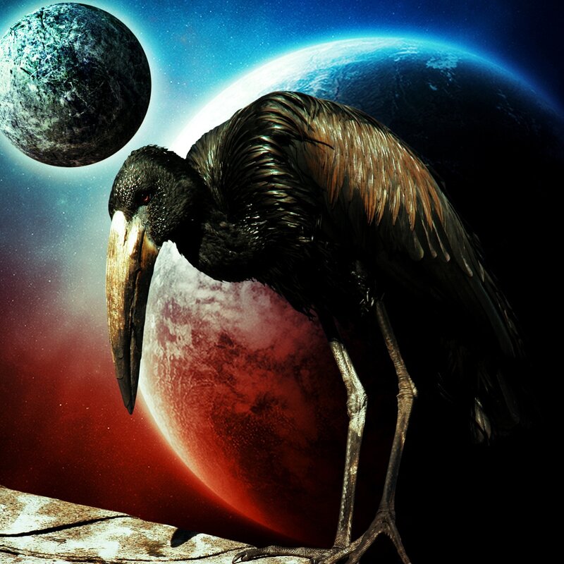 Bird with Long Beak — Blue