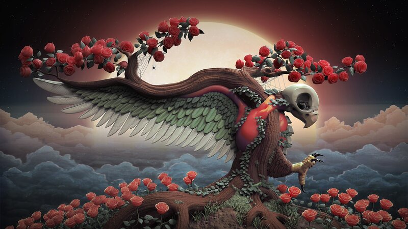 Bird with Skull Head