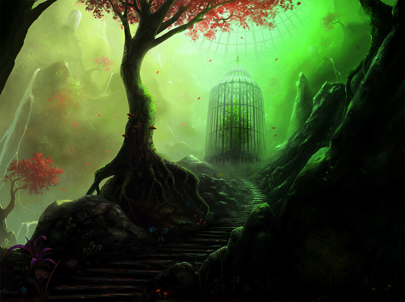 Birdcage in Forest