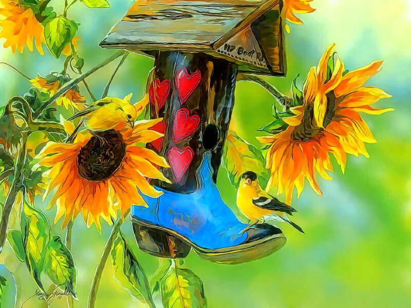 Birdhouse in Boot