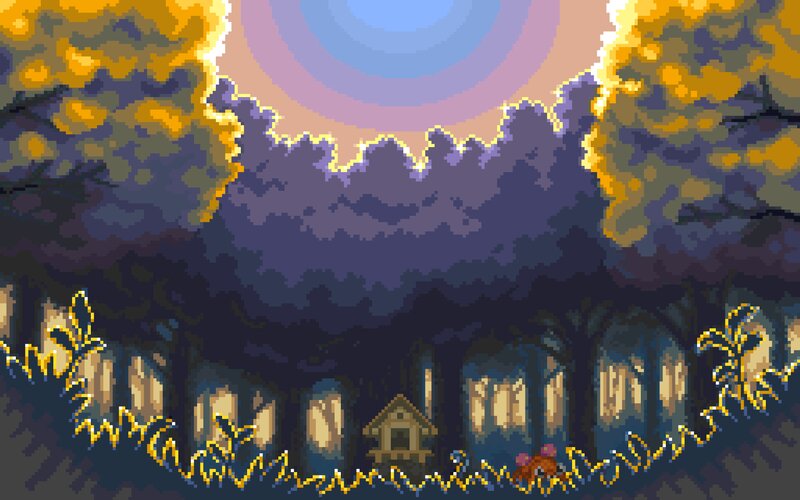 Birdhouse in Forest — Purple