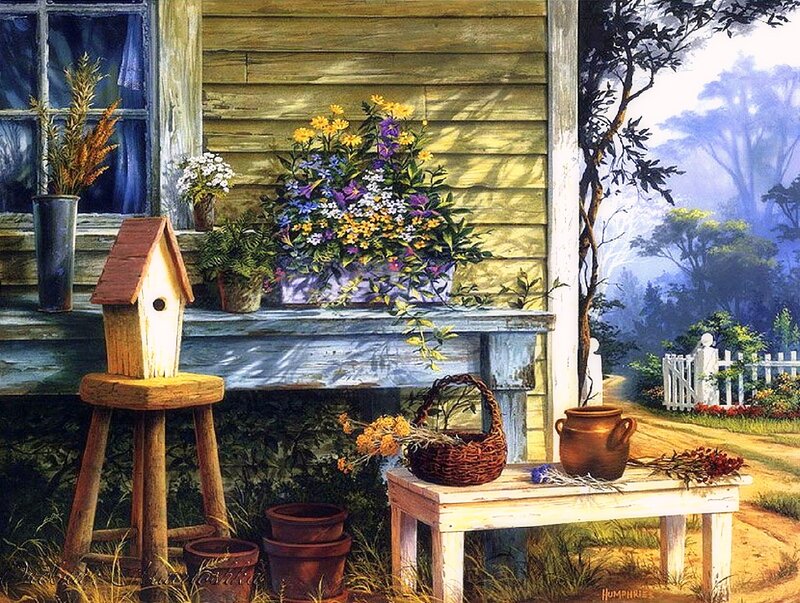 Birdhouse on Porch