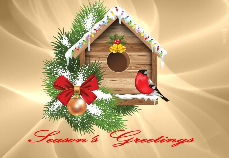 Birdhouse with Bird — Brown