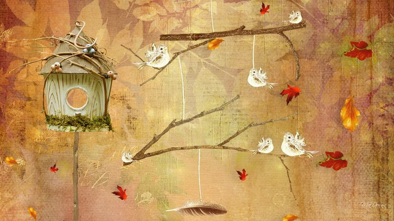 Birdhouse with Birds