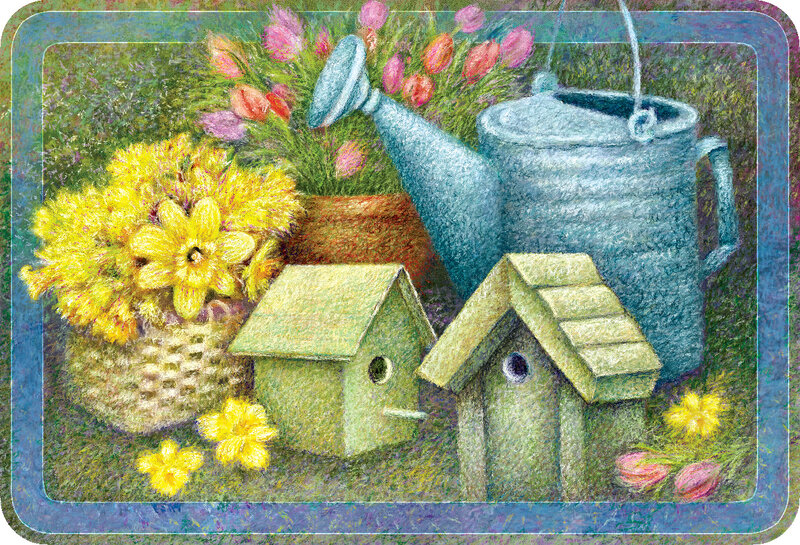 Birdhouses and Flowers