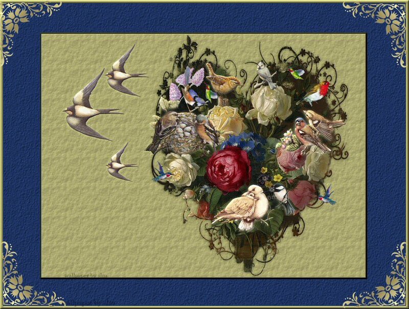 Birds and Flowers Arrangement