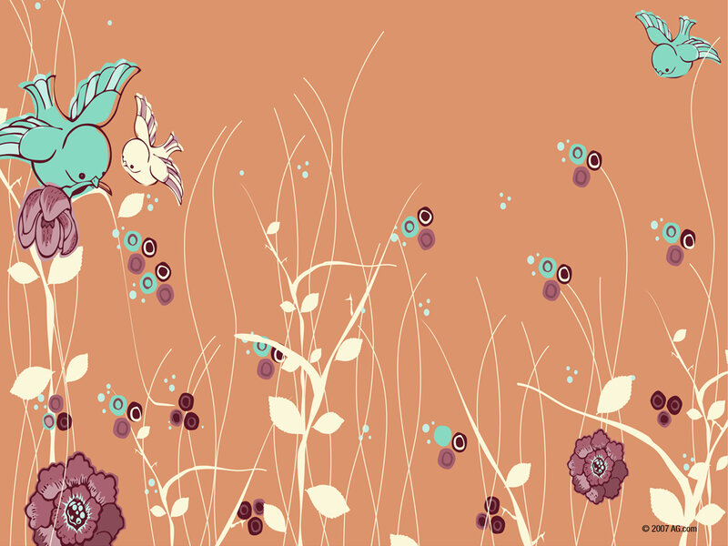 birds and flowers illustration