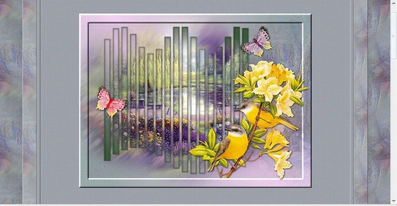 Birds and Flowers in Frame