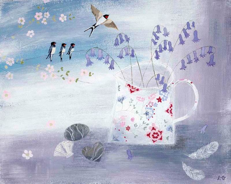 Birds and Flowers in Pitcher