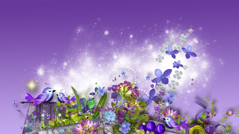 Birds and Flowers on a Ledge
