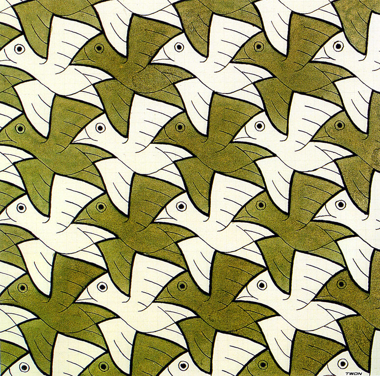 Birds and leaves tessellation