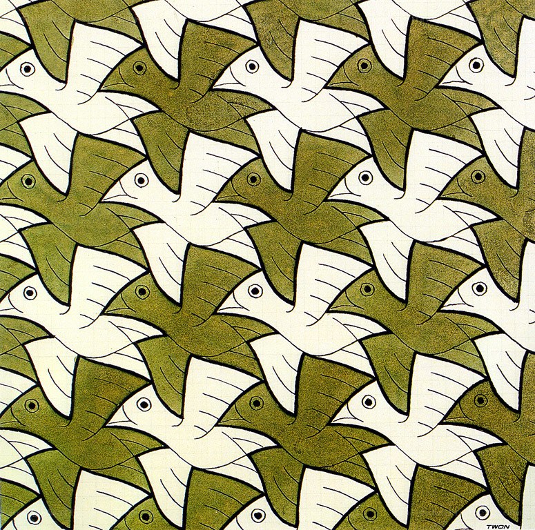 Birds and leaves tessellation