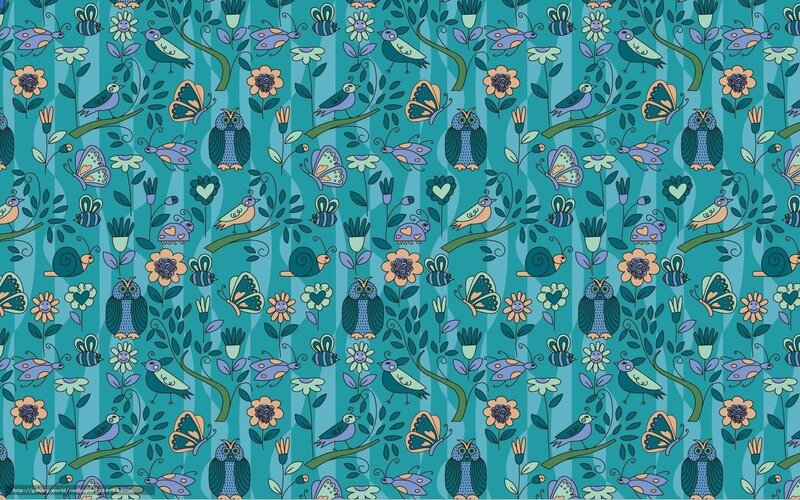 Birds and Owls Pattern — Teal, Playful