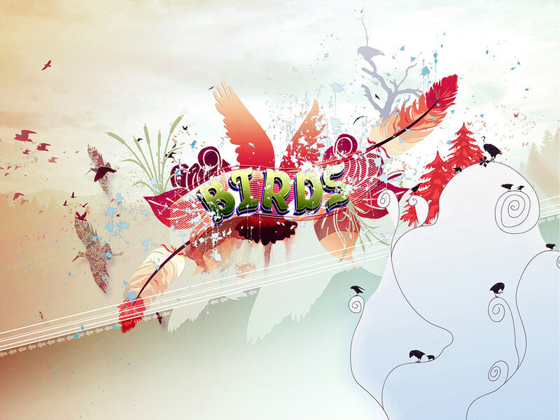 Birds art collage