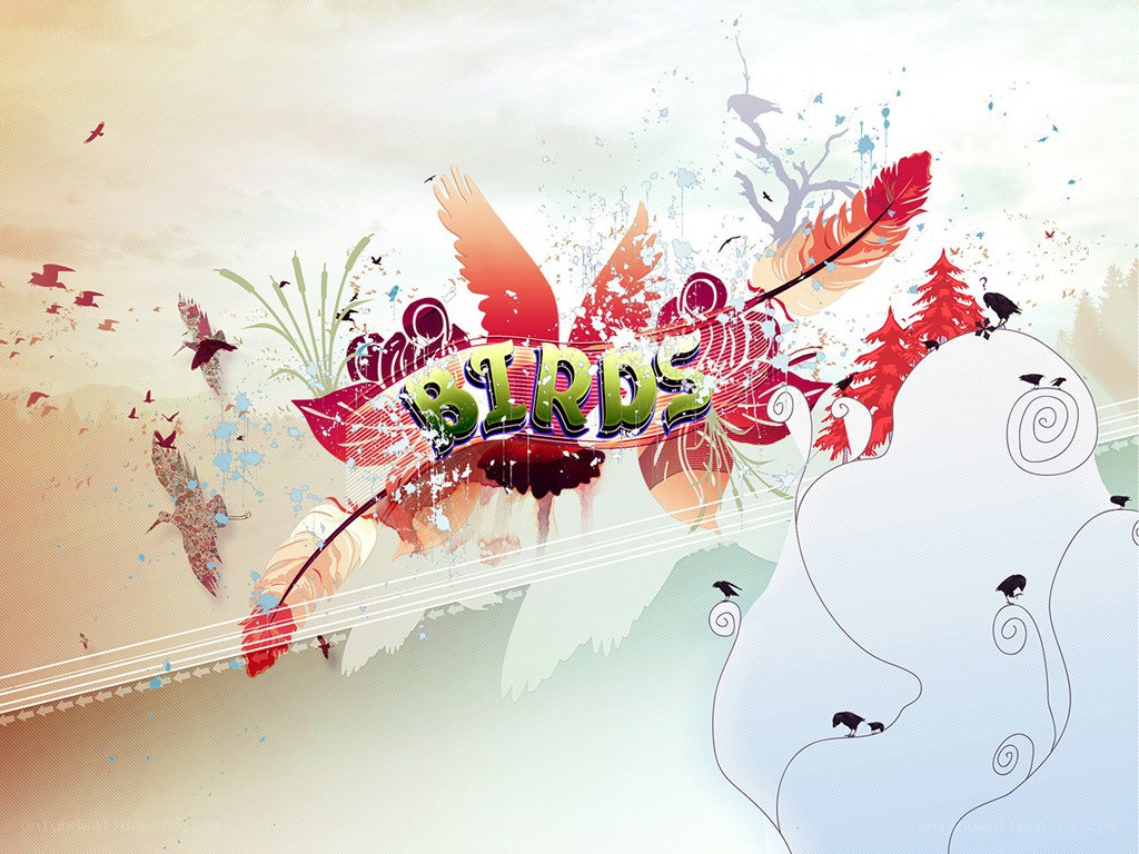 Birds art collage