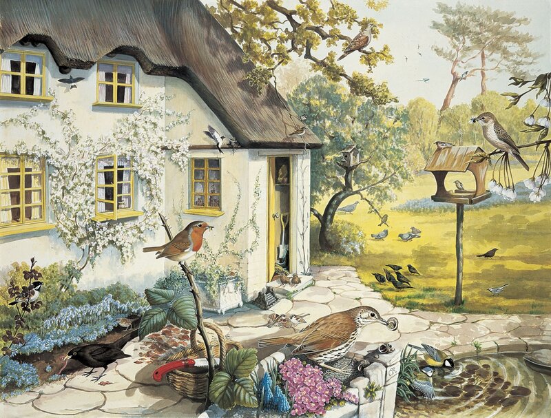 Birds at a Cottage