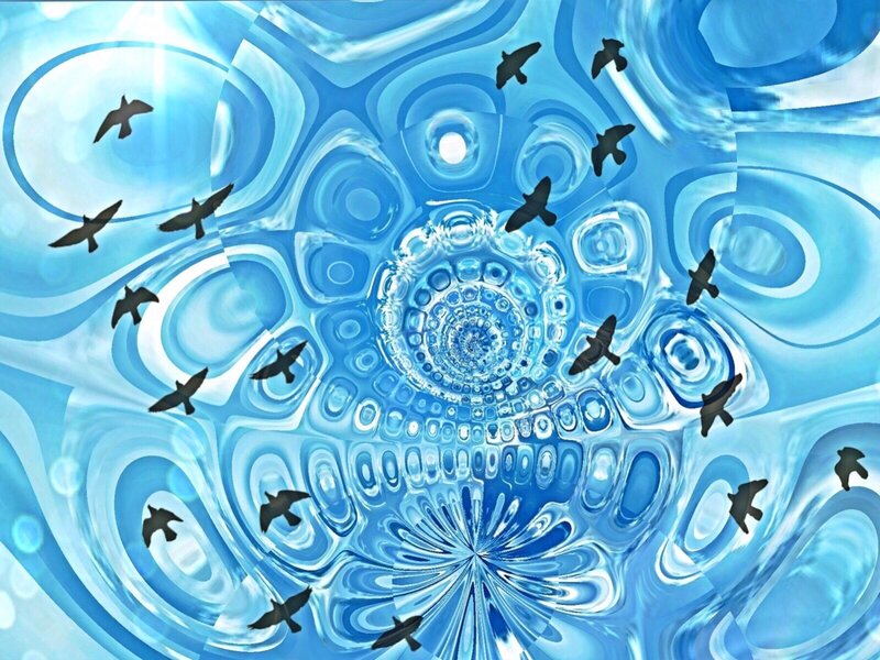 Birds Flying in Mandala