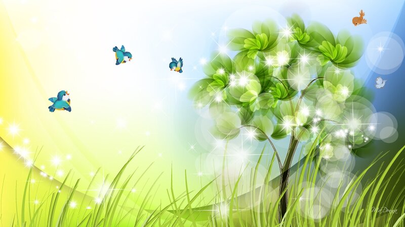 Birds Flying Near Tree