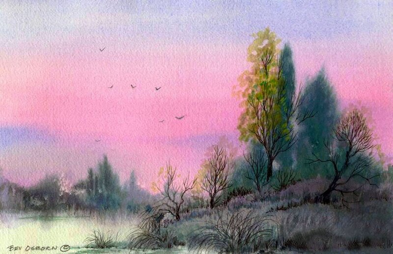 Birds Flying over Marsh