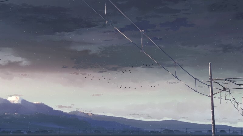 Birds Flying over Mountains — Purple