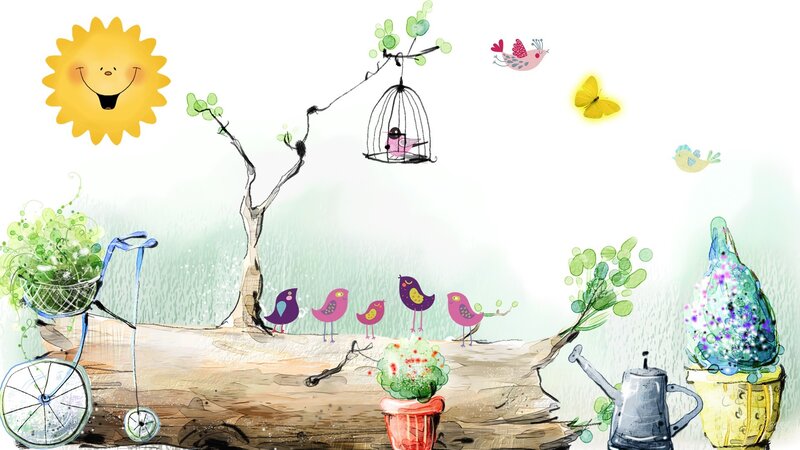 Birds in a Garden
