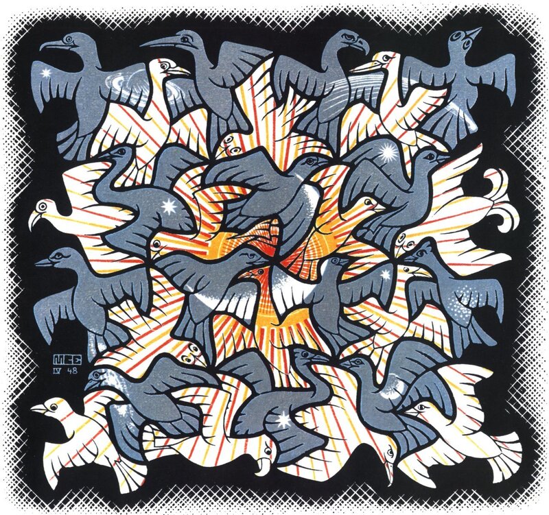 Birds in flight pattern